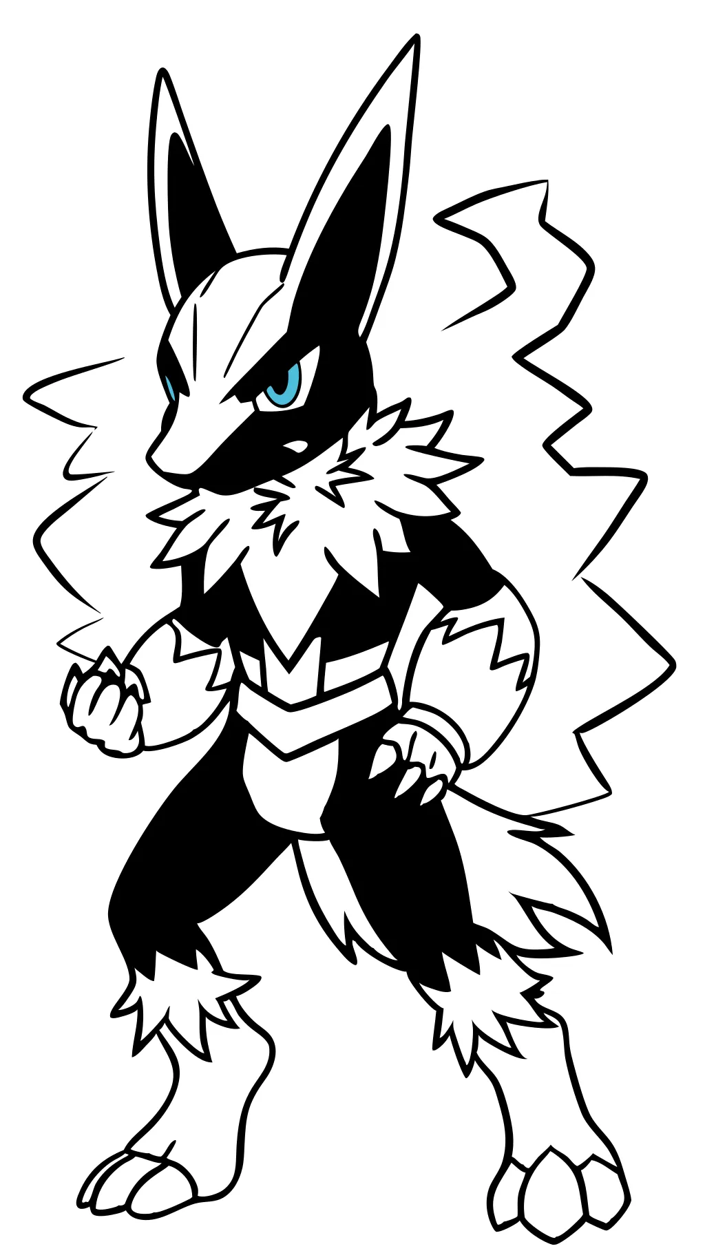 coloriage méga lucario